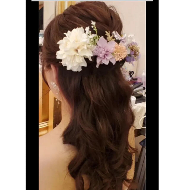 ◎【 SALE中!! 】ウェディング ヘアアクセ 花 着用写真あり レディースのヘアアクセサリー(その他)の商品写真