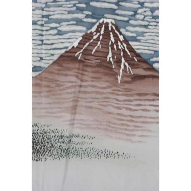 Ｓ大きいサイズ男物お仕立て上がり正絹長襦袢　薄グレー地に富士山模様 メンズの水着/浴衣(着物)の商品写真