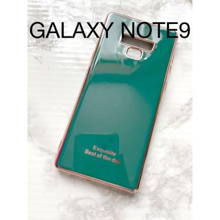 GALAXY note9グリーンシンプルギャラクシースマホケース新品(Androidケース)