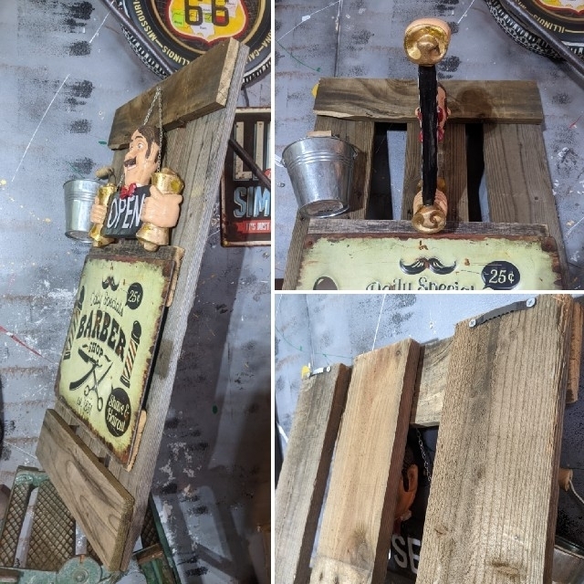 カットハウス 立掛け式 看板(黒板) 理容室の看板 オープン カットハウス 立掛け式 看板(黒板) 理容室の看板 オープン
