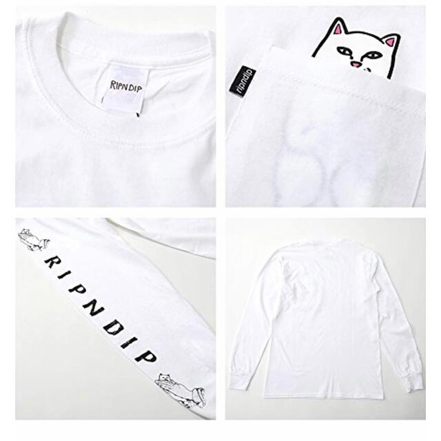 RIPNDIP(リップンディップ)のRIPNDIP ロンT M Lord Nermal Pocket ホワイト メンズのトップス(Tシャツ/カットソー(七分/長袖))の商品写真