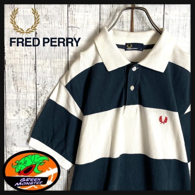 FRED PERRY(フレッドペリー)の【太ボーダー☆定番デザイン】フレッドペリー ポロシャツ 刺繍ワンポイント刺繍ロゴ メンズのトップス(ポロシャツ)の商品写真