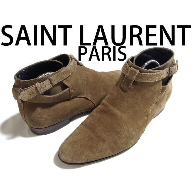 お歳暮 SAINT LAURENT PARIS スウェード アンクル ジョッパーブーツ