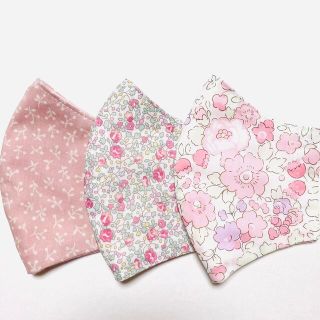  キッズ　マスク3枚セット　リバティ6B   ハンドメイド　子供　女の子(外出用品)