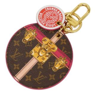 ルイヴィトン(LOUIS VUITTON)の美品★ルイヴィトン キーリング ポルトクレ・イリュストレトランク J5184(キーホルダー)