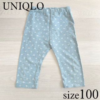 ユニクロ(UNIQLO)のルサ様専用★UNIQLO ハート柄 デニムライク＆杢グレー　 ７分丈レギンス２着(パンツ/スパッツ)