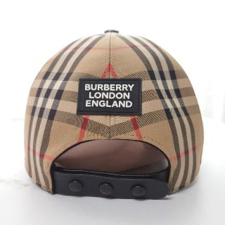 美品BURBERRYバーバリーロンドンイングランド 帽子キャップCAPチェック茶