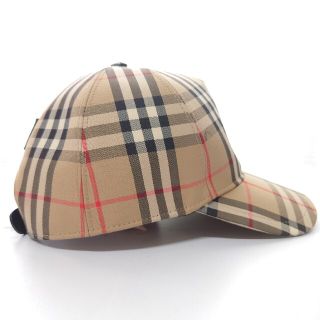 美品BURBERRYバーバリーロンドンイングランド 帽子キャップCAPチェック茶