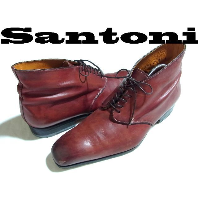 Santoni(サントーニ)のサントーニ SHABBY CHIC アンティーク加工 レースアップ ブーツ 6 メンズの靴/シューズ(ブーツ)の商品写真