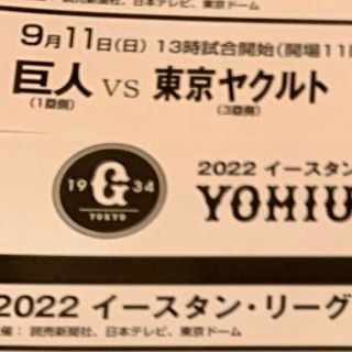 イースタン・リーグ公式ご招待引換券1枚(野球)