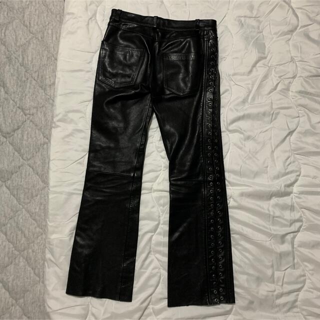 Alexander McQueen(アレキサンダーマックイーン)のAlexander McQueen lace-up leather pants レディースのパンツ(その他)の商品写真