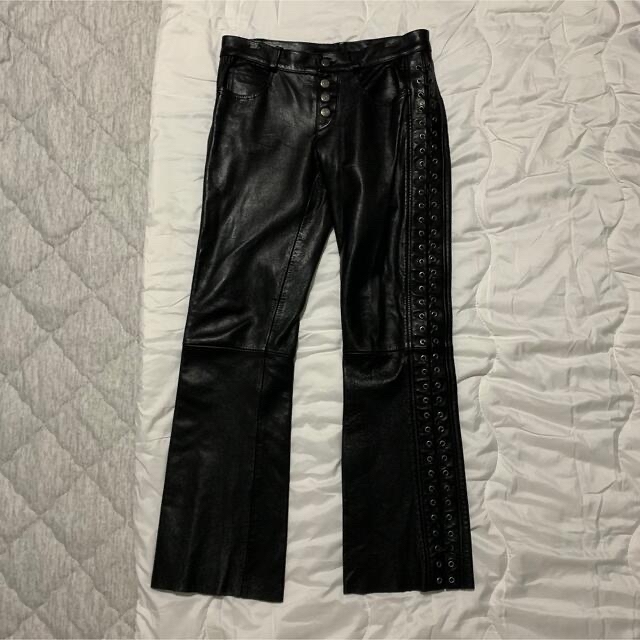 Alexander McQueen(アレキサンダーマックイーン)のAlexander McQueen lace-up leather pants レディースのパンツ(その他)の商品写真