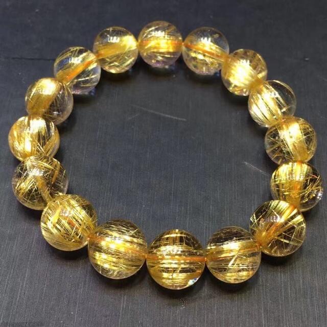 名作 ⭐︎【天然】タイチンルチルクオーツ 13mm ブレスレット