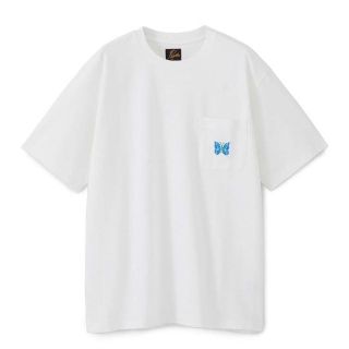 ニードルス(Needles)のtシャツ S ホワイト　ブルー(Tシャツ/カットソー(半袖/袖なし))