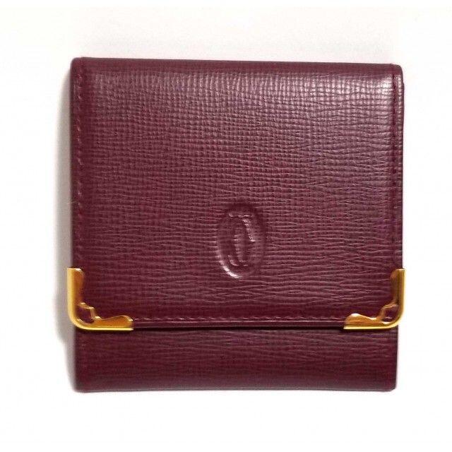 小物美品 Cartier カルティエ コインケース ボルドーレディース