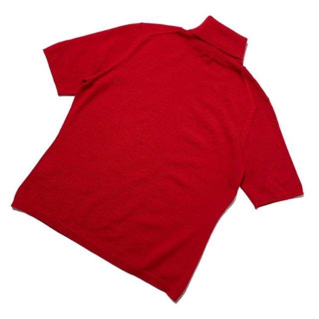 22 OCTOBRE(ヴァンドゥーオクトーブル)の美品 22オクトーブル ニット 半袖 ハイネック 赤 トップス ウール100% レディースのトップス(ニット/セーター)の商品写真