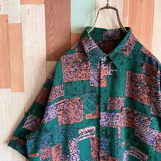 アートヴィンテージ(ART VINTAGE)の90s ライカ 総柄シャツ ヴィンテージ  ポリエステル 日本製(シャツ)