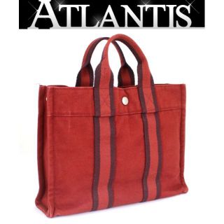 HERMES エルメス フールトゥ PM ハンドバッグ ボルドー キャンバス