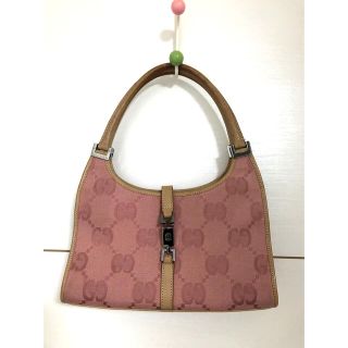 グッチ(Gucci)のGUCCIジャッキーGGキャンバスレザーバッグ(ハンドバッグ)