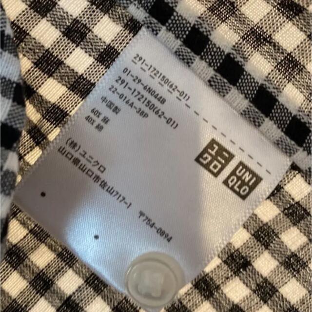 UNIQLO(ユニクロ)のUNIQLO ギンガムチェック 七分袖ロングワンピース レディースのワンピース(ひざ丈ワンピース)の商品写真