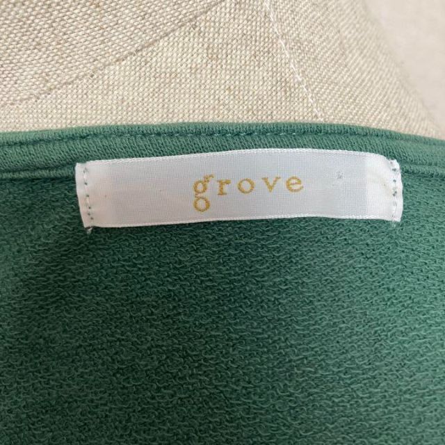 grove(グローブ)のc0215 grove 立体フリルワンピース　緑　綿100% Fサイズ レディースのワンピース(ロングワンピース/マキシワンピース)の商品写真