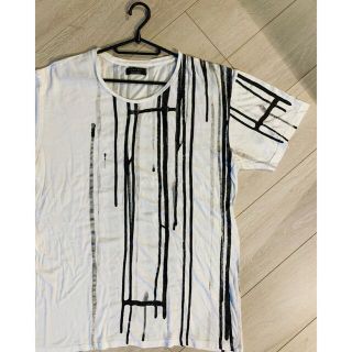 ザラ(ZARA)のZARA ザラ 落書き アート ペイント 柄 Tシャツ 白 奇抜 デザイン(Tシャツ/カットソー(半袖/袖なし))