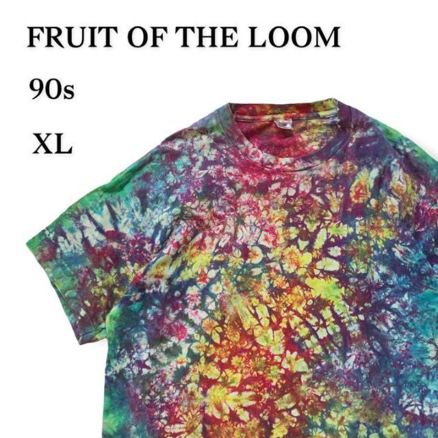 フルーツオブザルーム　90s Tシャツ　usa製　タイダイ　総柄　　XL