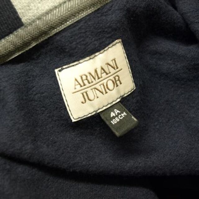 ARMANI JUNIOR(アルマーニ ジュニア)のアルマーニ ジュニア　ジップアップトレーナー◇裏起毛・ネイビー　4Aサイズ　美品 キッズ/ベビー/マタニティのキッズ服男の子用(90cm~)(ジャケット/上着)の商品写真