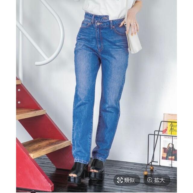 JEANASIS(ジーナシス)のJEANASIS ラップデザインストレートデニムパンツ レディースのパンツ(デニム/ジーンズ)の商品写真