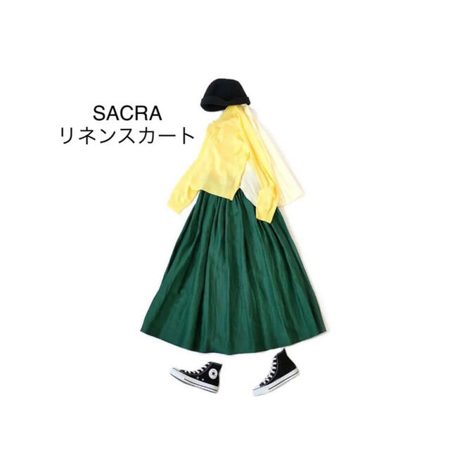sacra サクラ リネンスカート スカート 38 グリーン | www.trevires.be