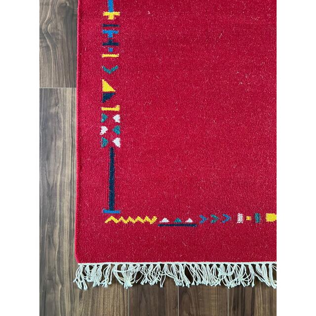 インドキリム ウール 手織り 155×83cm 5
