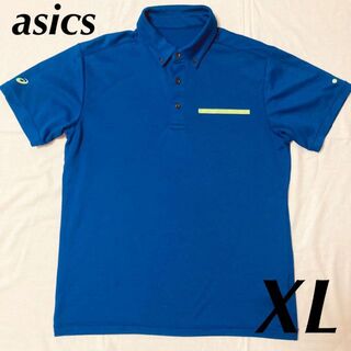 アシックス(asics)のasics アシックス ポロシャツ 半袖 Tシャツ 青 スポーツウェア LL(Tシャツ/カットソー(半袖/袖なし))