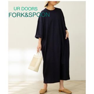 アーバンリサーチドアーズ(URBAN RESEARCH DOORS)のFORK&SPOON ワイドスリーブワンピース ネイビー／UR DOORS(ロングワンピース/マキシワンピース)