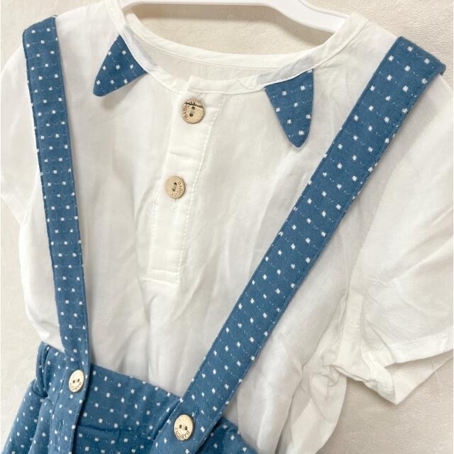 シャツ　サロペット（90㎝） キッズ/ベビー/マタニティのキッズ服男の子用(90cm~)(Tシャツ/カットソー)の商品写真