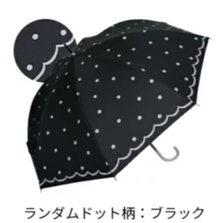【遮光率100%】日傘　ブラック　ドット(傘)