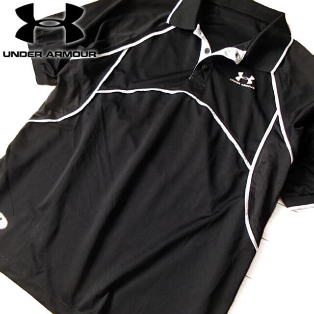 UNDER ARMOUR(アンダーアーマー)の美品 XL アンダーアーマー メンズ 半袖ポロシャツ ブラック メンズのトップス(ポロシャツ)の商品写真
