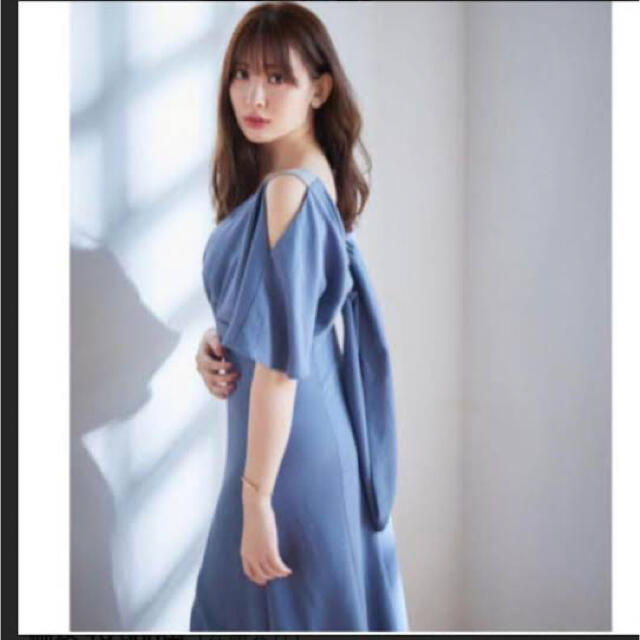 Her lip to♡バックリボンミディドレス Deep Navyカラー - library