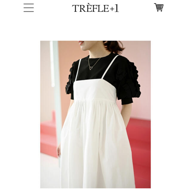 新品 trefle+1 トレフルプラスワン キャミワンピース ホワイト 白色