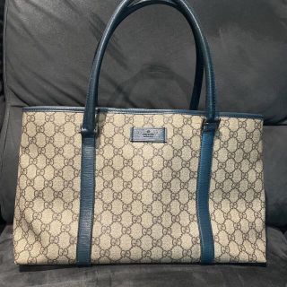 Gucci - GUCCI グッチ PVC×レザー トートバッグ GG柄 スプリームの通販