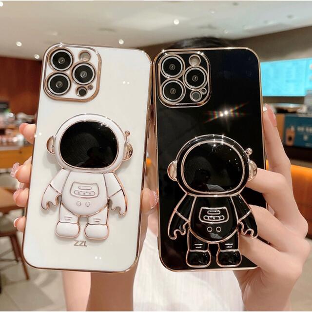 ☆宇宙飛行士スタンド付き☆ iPhone13 TPU ソフトケース ブルー  スマホ/家電/カメラのスマホアクセサリー(iPhoneケース)の商品写真