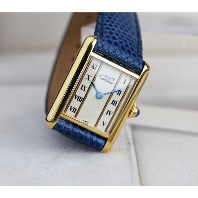 美品 カルティエ マスト タンク ゴールドライン ローマン SM Cartier