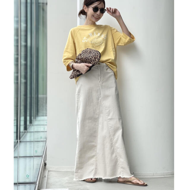 L'Appartement グッドグリーフ フリンジヘムスカート ホワイト 38 ... GOOD GRIEF A Line Fringe Hem Skirt