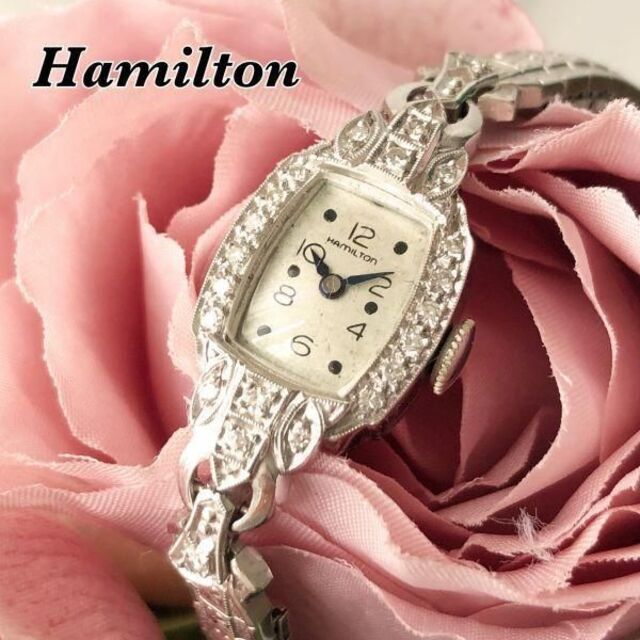 Hamilton - 高級★ダイヤ22石★ハミルトンのHAMILTON★アンティーク腕時計 レディース
