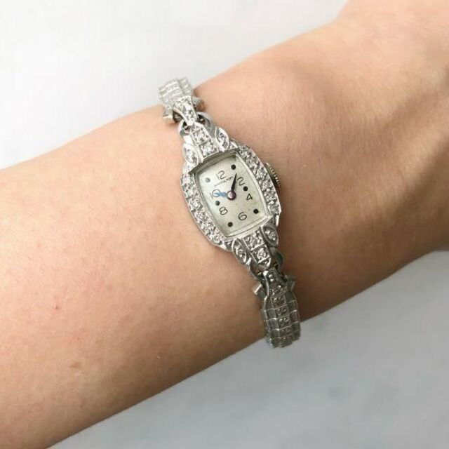 Hamilton(ハミルトン)の高級★ダイヤ22石★ハミルトンのHAMILTON★アンティーク腕時計 レディース レディースのファッション小物(腕時計)の商品写真