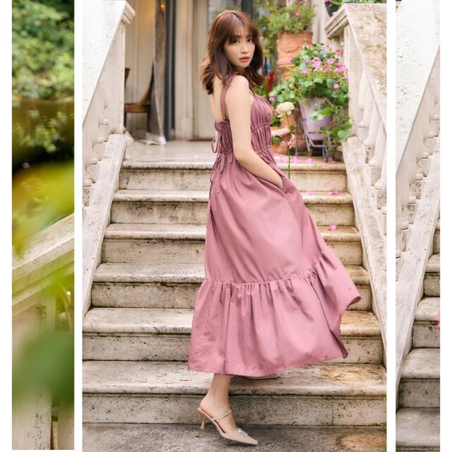 74バストher lip to ♡Double Bow Summer Long Dress