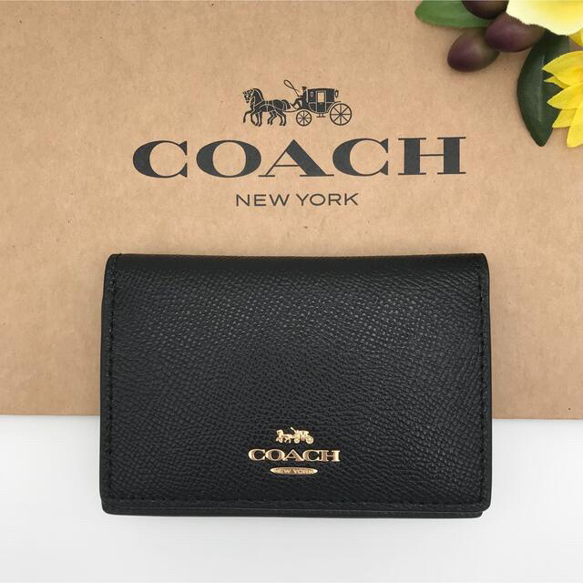 COACH(コーチ)のCOACH ★大人気★ ビジネスカードケース ブラック 名刺入れ 男女共用 新品 メンズのファッション小物(名刺入れ/定期入れ)の商品写真