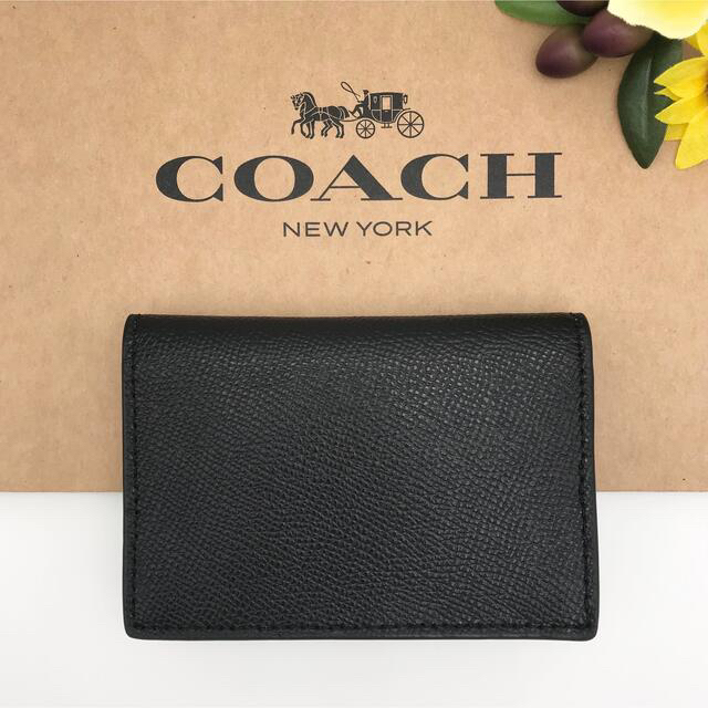 COACH(コーチ)のCOACH ★大人気★ ビジネスカードケース ブラック 名刺入れ 男女共用 新品 メンズのファッション小物(名刺入れ/定期入れ)の商品写真