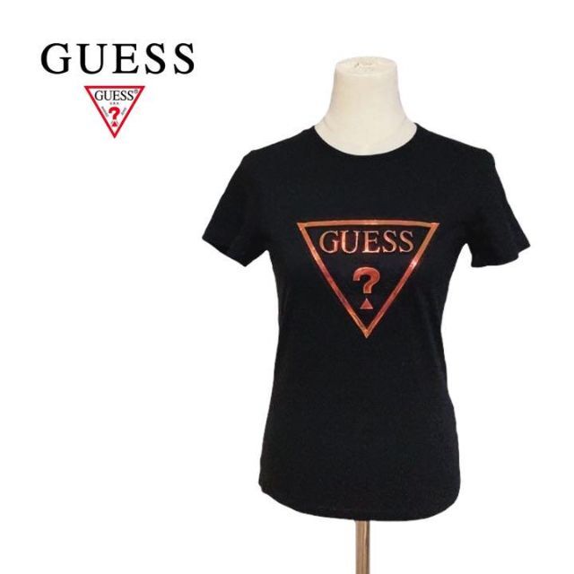 GUESS(ゲス)のGUESS ゲス　Tシャツ　半袖　黒　ブラック　デカロゴ　レディース　S レディースのトップス(Tシャツ(半袖/袖なし))の商品写真