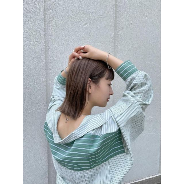 Kastane(カスタネ)の完売色 カスタネ WHIMSIC PATCH WORK STRIPE SHIRT レディースのトップス(シャツ/ブラウス(長袖/七分))の商品写真