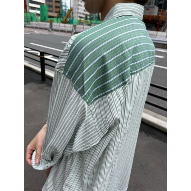 Kastane(カスタネ)の完売色 カスタネ WHIMSIC PATCH WORK STRIPE SHIRT レディースのトップス(シャツ/ブラウス(長袖/七分))の商品写真